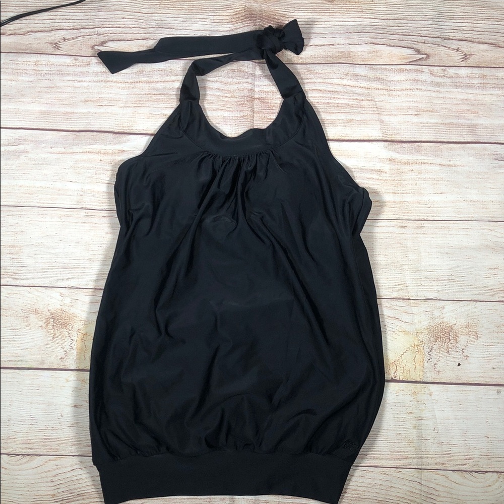 Albion Black Halter Tankini Top
